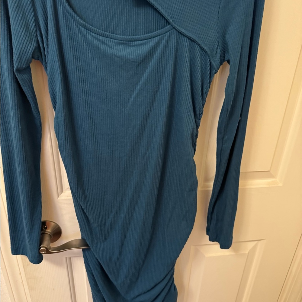 Teal Long Sleeve Dress